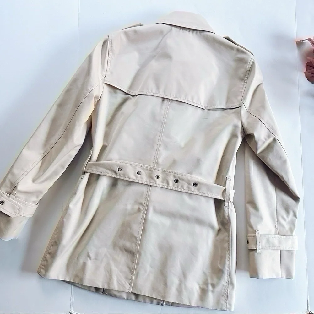 NEW Coach Women’s Solid Short Trench Coat Bone Color